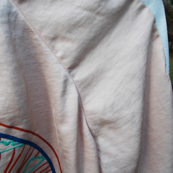 WANDERLUST Pink Silk Crop Jacket Mountain Scene - Picture 5 of 7